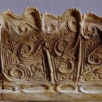 Ancient art: This image that Ogawa took using his slit-camera technique shows, in a simple-to-see format, all the decoration round the whole of the pot pictured top left. | TADAHIRO OGAWA