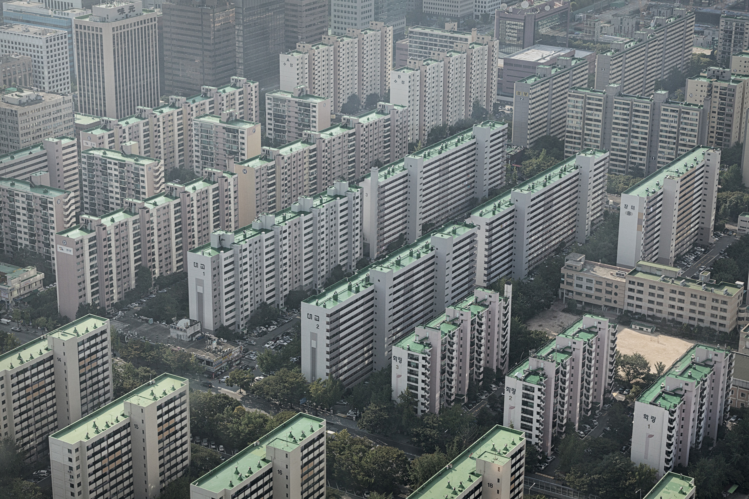 Picture of prosperity: After decades of growth, South Korea has a skyline to match, with a coast-to-coast line of apartments, such as the Yeouido-dong section of Seoul. | THE WASHINGTON POST