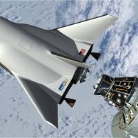 High ambition: An artist\'s rendering provided by Sierra Nevada Space Systems shows the company\'s proposed Dream Chaser spacecraft docking with the International Space Station | AP