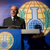 Highest honor: Ahmet Uzumcu, the director general of the Organization for the Prohibition of Chemical Weapons, comments on the body\'s winning of the Nobel Peace Prize in the Hague on Oct. 11. | AP