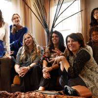 High attitudes: Kathy Korman Frey (foreground) and others make faces for a snapshot as they watch the Hot Mommas Project Awards on Saturday in Washington. From left: Sonia Ledwith, Suki Howard, Rachel Eberhard, Francisca Alonso, Korman Frey, Ify Ofulue and Christianna Pyo. Hannah Friedman is obstructed. Hot Mommas Project promotes life balance