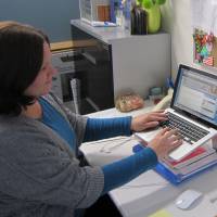 Continuing class: Straight into study as soon as the students leave, Joanne Elliot browses the website of Deakin University. The fourth-grade teacher is currently working toward getting a degree online. For busy teachers, online degrees can help in the rat race
