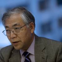 Motoring on: Tetsuo Iwamura, executive vice president of Honda Motor Co., is interviewed in New York last week. | BLOOMBERG