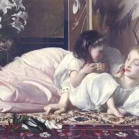 Fredric Leighton\'s \"Mother and Child (Cherries)\" (1864-65) | IMAGE COURTESY OF BLACKBURN MUSEUM AND ART GALLERY