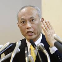 In the starting blocks: Former health minister Yoichi Masuzoe officially announces Tuesday in Tokyo that he run in the gubernatorial election. | KYODO