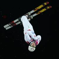 Canada\'s Travis Gerrits competes in the men\'s freestyle skiing aerials final at the 2014 Winter Olympics on Monday. | AP