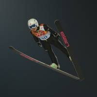 Japan\'s Sara Takanashi competes in the women\'s normal hill ski jumping event at the RusSki Gorki Jumping Center on Tuesday. | AFP-JIJI