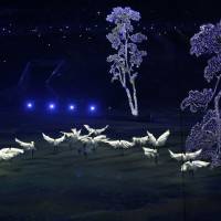 South Korean artists perform during the closing ceremony of the 2014 Winter Olympics. | AP