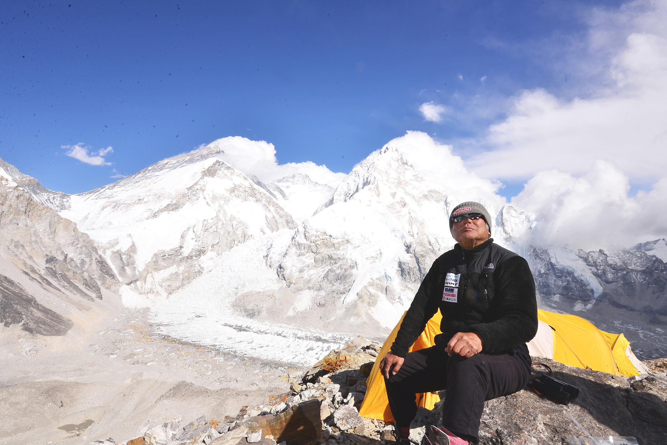 'Three times is enough': Yuichiro Miura poses for a photograph at Mount Everest Base Camp. | PHOTO COURTESY OF MIURA DOLPHINS