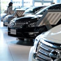 A new car: Nissan Motor Co.’s new Teana sedan is displayed at the company’s headquarters in Yokohama on Jan. 20. Nissan releases all-new Teana