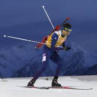 One more for luck: Norway’s Ole Einar Bjoerndalen competes in the mixed biathlon relay at the Sochi Olympics on Wednesday. Bjoerndalen becomes most decorated Winter Olympian ever