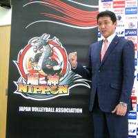 Back to basics: Masashi Nanbu is introduced as the new coach of men\'s national volleyball team on Thursday. | KAZ NAGATSUKA