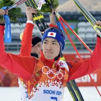Successful day: Akito Watabe earns Japan\'s second silver medal at the Sochi Olympics, placing second in the Nordic combined normal hill competition on Wednesday. | KYODO