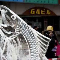 Ice art: A closeup of a fish ice sculpture at a previous Sapporo Snow Festival. | CAMERON ALLAN MCKEAN