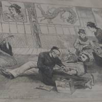 Tats life: An 1882 image from the Illustrated London News shows a foreigner being tattooed in Nagasaki. | COURTESY OF THE YOKOHAMA TATTOO MUSEUM
