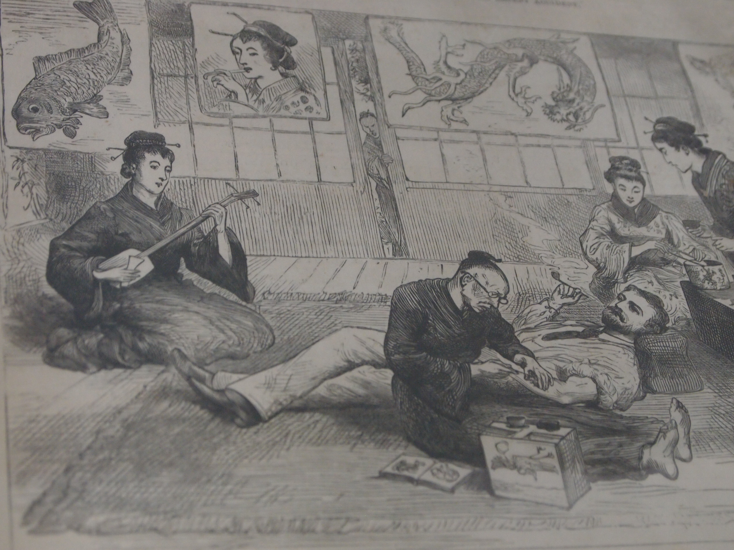 Tats life: An 1882 image from the Illustrated London News shows a foreigner being tattooed in Nagasaki. | COURTESY OF THE YOKOHAMA TATTOO MUSEUM