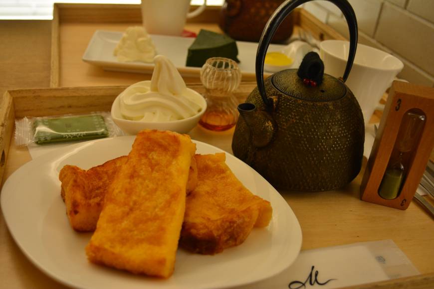Malebranche Sweet eats: The French toast set at Malebranche, a popular Kyoto chain of dessert shops and cafes. | JJ O'DONOGHUE