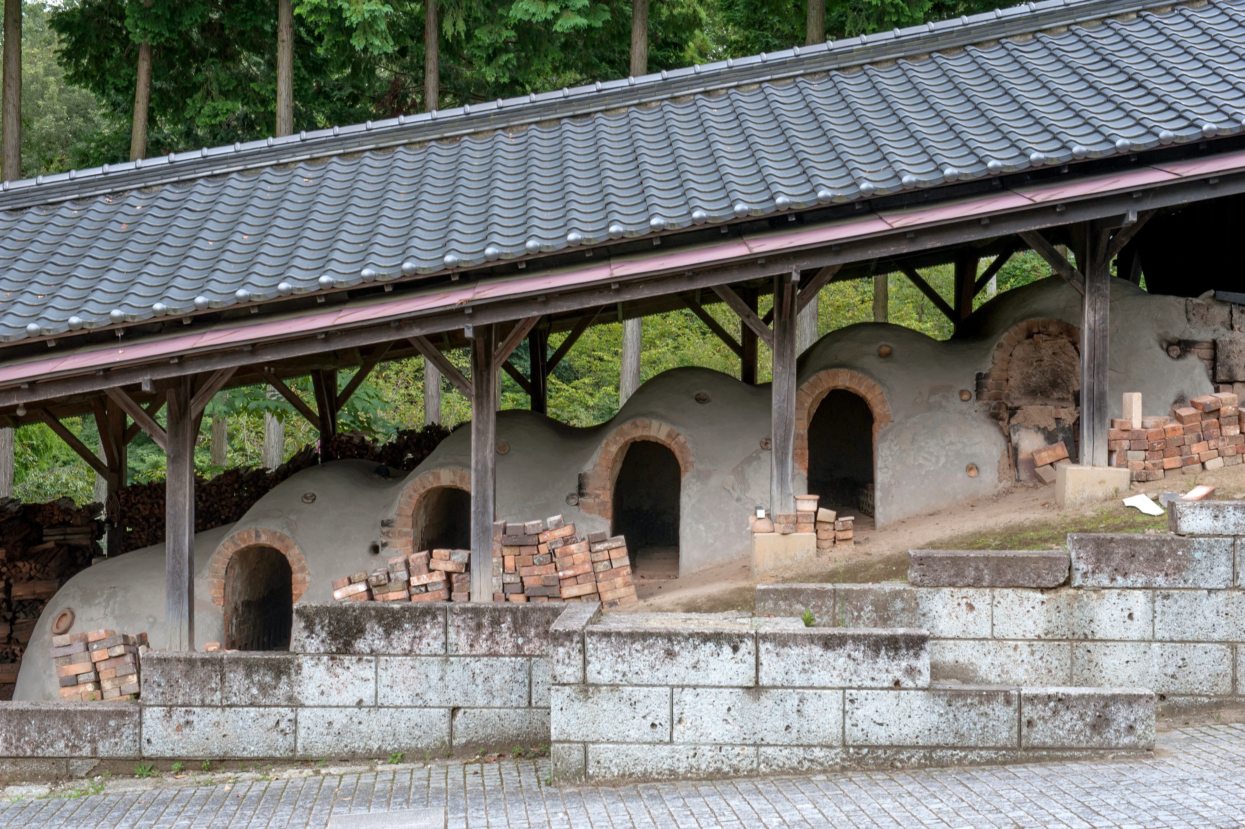 The renowned local potter Shoji Hamada built this climbing kiln in the grounds of his home. | STEPHEN MANSFIELD PHOTO