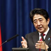 Prime Minister Shinzo Abe speaks during a news conference at his official residence on March 20. | REUTERS