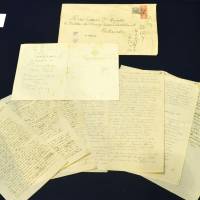 Manuscripts on Japan written by Albert Einstein during a visit here in 1922 are on display at Keio University in Tokyo. | KYODO