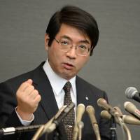 Yoshiki Sasai, who supervised Riken institute subordinate Haruko Obokata in the drafting of two controversial papers on STAP cells, fields questions during a news conference in Tokyo on Wednesday in his first public comments since the allegedly pioneering stem-cell technique was widely discredited. Obokata mentor, co-author: STAP cells just a ‘hypothesis’