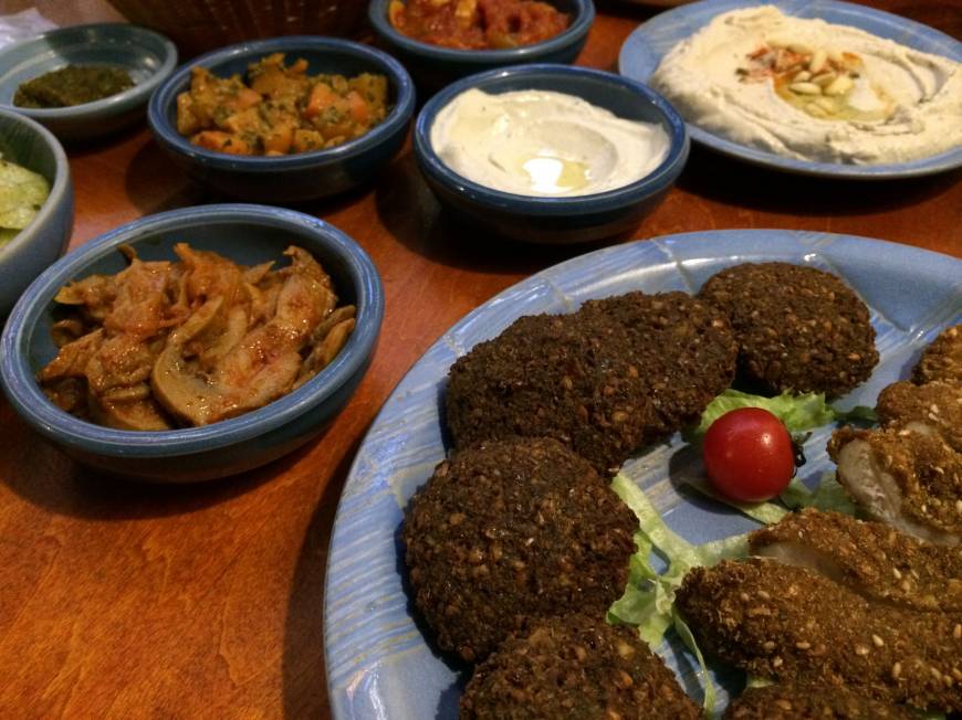 Ta-im Milk and honey: The all-you-can-eat dinner at Shamaim includes Israeli staples hummus, falafel and chicken schnitzel. | REBECCA MILNER