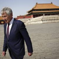 U.S. Defense Secretary Chuck Hagel tours the Forbidden City in Beijing on Wednesday. | REUTERS