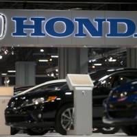 The Honda Motor Co. logo is displayed at the Washington Auto Show in January. | BLOOMBERG