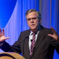 Former Florida Gov. Jeb Bush speaks at the Inside ITFs Conference in Hollywood, Florida, on Jan. 29. | AP