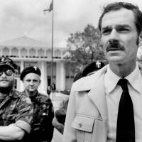 Frazier Glenn Cross, leader of the Carolina Knights of the Ku Klux Klan, holds a news conference in Raleigh, North Carolina, in April 1984. Cross, also known as Glenn Miller, is suspected of fatally shooting two people Sunday afternoon in the parking lot behind the Jewish Community Center of Greater Kansas City, then driving to a retirement community where he shot a third person. | AP