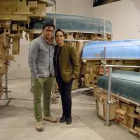 Artists Isabel and Alfredo Aquilizan with their work \"LADE: Project Another Country\" (2014) | JAMES JACK