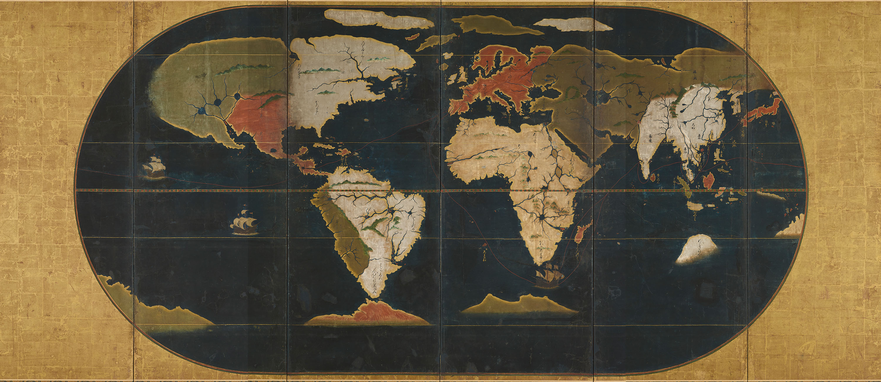 Map of the world, an Important Cultural Property (Azuchi-Momoyama Period 16th century) | PRIVATE COLLECTION