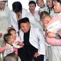 North Korea leader Kim Jong Un meets Pyongyang orphans. | AFP-JIJI