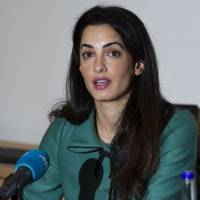 Lawyer Amal Alamuddin speaks during a news conference in London in November 2012. | AFP-JIJI