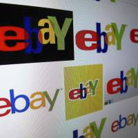 A variety of eBay logos are displayed on a monitor in Encinitas, California. The e-commerce company says client identity information, including addresses and birth dates, was stolen in a hacking attack between late February and early March. | REUTERS