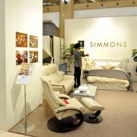 Products by luxury furnishings company Simmons Co. are featured Wednesday in a special display at the Takashimaya department store in Tokyo\'s Nihonbashi district. The display, which runs through Tuesday, marks the bedding maker\'s 50th year of business in Japan. | YOSHIAKI MIURA