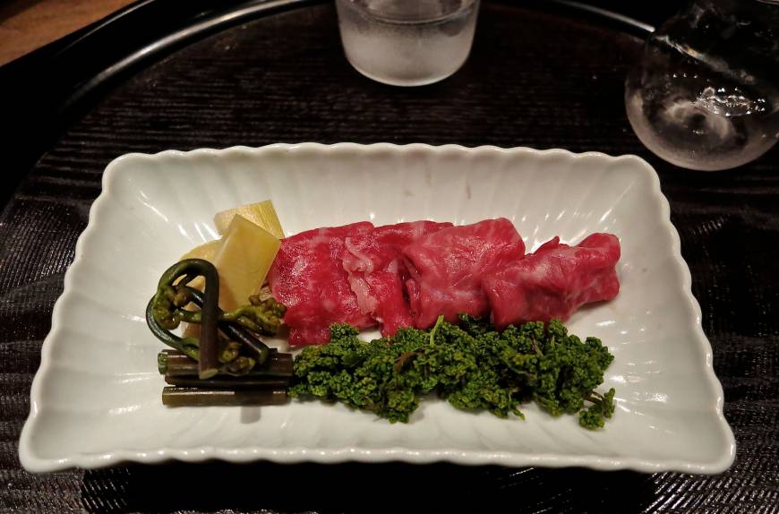 Kagura Prime cuts: A dish of premium beef for shabu-shabu at Kagura. | ROBBIE SWINNERTON