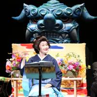 Word play: Kayoko Shiraishi performs in her \"Hyakumonogatari Series.\" | AKI TANAKA