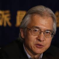 Japan’s Commissioner to the International Whaling Commission Joji Morishita attends a news conference at the Foreign Correspondents’ Club of Japan in Tokyo on Tuesday. ICJ ruling will help Japan resume whaling in name of 'research': official