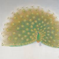 Shoko Uemura’s “Peacock Displaying his Wings” (1983) The Uemuras were not quite like mother, like son
