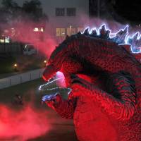 A 6.6-meter high model of Godzilla, which is illuminated in the evening at Tokyo Midtown, was erected to commemorate the 60th anniversary of the first “Godzilla’’ movie in 1954. And it just so happens to coincide with the Japan release of a Hollywood treatment of the classic film. | YOSHIAKI MIURA