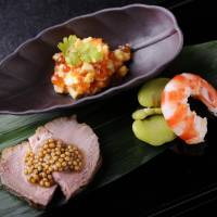 A Japanese dish served at Uwotoku, a top restaurant in Tokyo. | BLOOMBERG