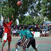 Giving pointers: Dzaflo Larkai, a three-time bj-league champion, works at a clinic last weekend in Ghana. | DZAFLO LARKAI
