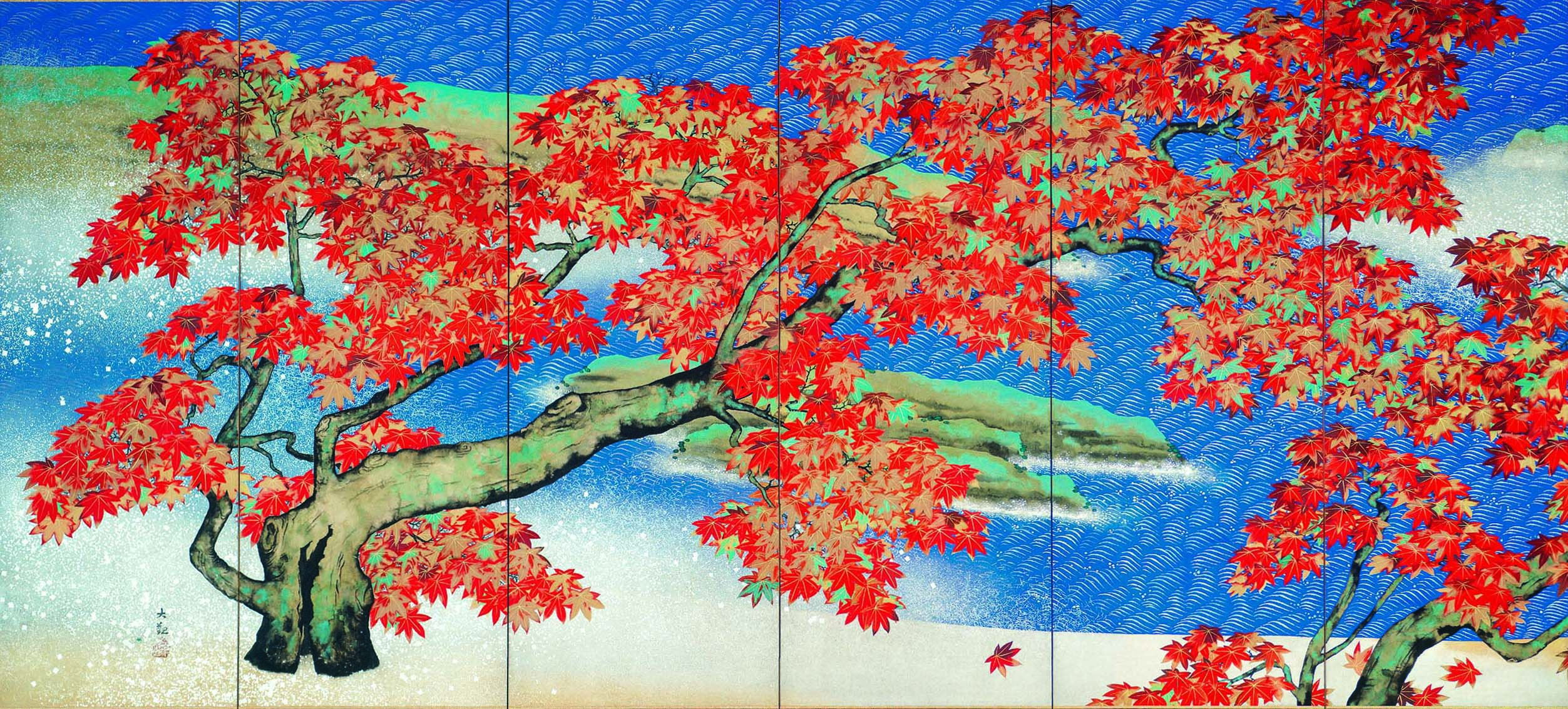 Taikan Yokoyama's 'Autumn Leaves' (left panel, 1931) | KYODO