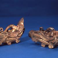 \"Pair of Gilt-Bronze Dragon Head Ornaments,\" China (sixth century), a National Treasure   | MUNAKATA SHRINE
