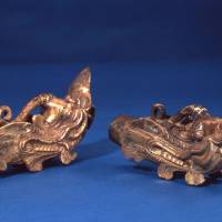 \"Pair of Gilt-Bronze Dragon Head Ornaments,\" China (sixth century), a National Treasure   | MUNAKATA SHRINE
