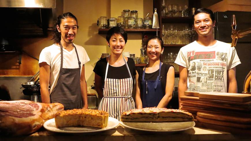 Pignon At Pignon, chef Rimpei Yoshikawa (far left) and his team focus on the hearty, soulful aspect of the French menu. | ROBBIE SWINNERTON