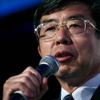 Takehiko Nakao, president of the Asian Development Bank, speaks at the IIF G20 conference in Sydney in February. | BLOOMBERG