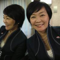 Akie Abe, wife of Shinzo Abe, is interviewed in the prime minister\'s office Thursday. | REUTERS