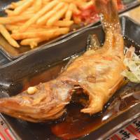 Fish and chips: The sweet ara (smelt) at Osaka seafood specialist Kaisenyatai Okuman goes great with French fries. | J.J. O\'DONOGHUE